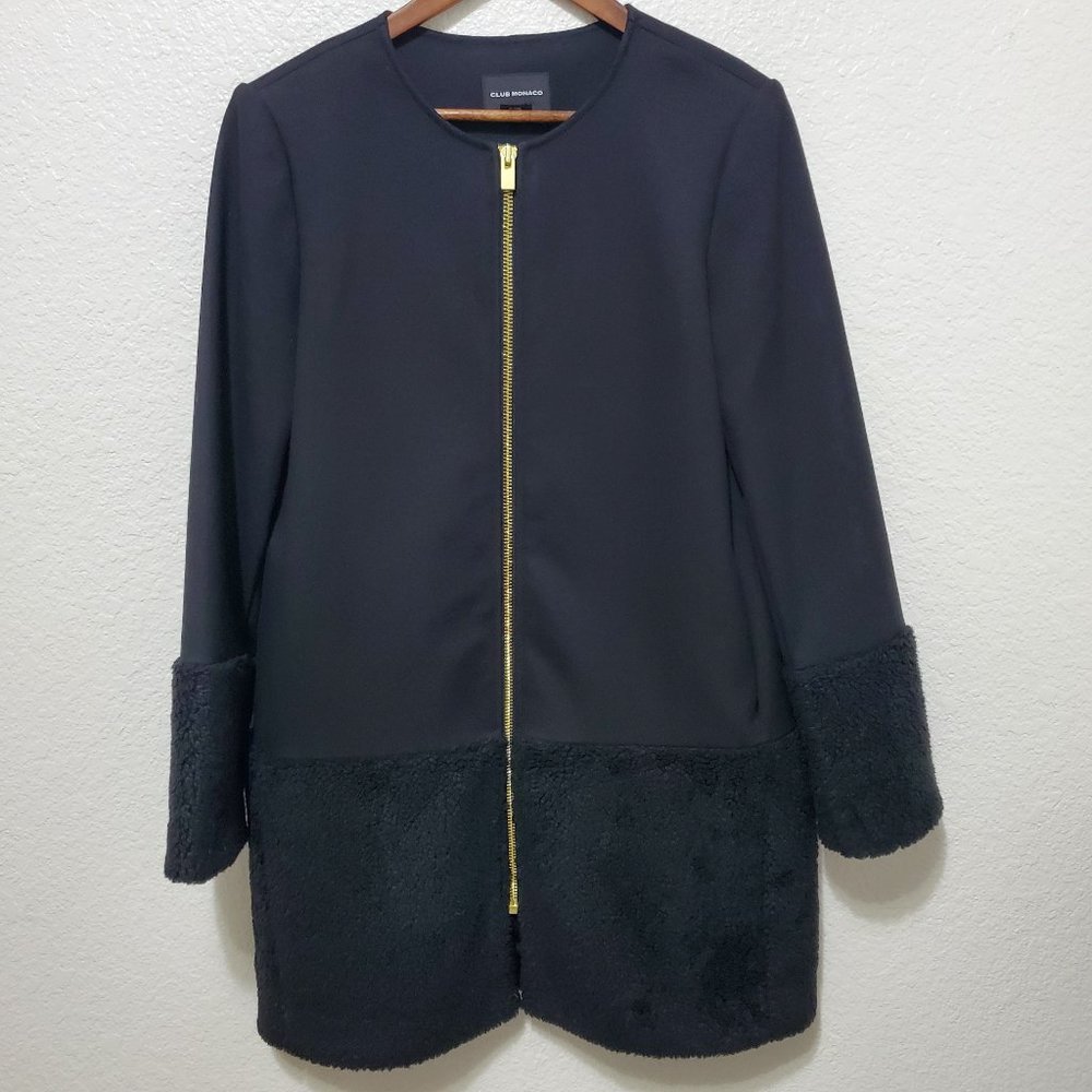 Club Monaco Black faux shearling coat